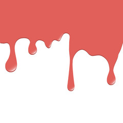 The dripping red paint. Vector illustration
