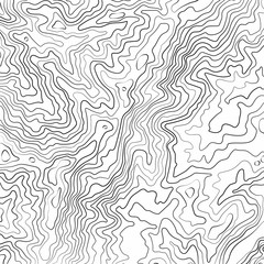 Abstract black and white topographic contours lines of mountains. Topography map art curve drawing. vector illustration.