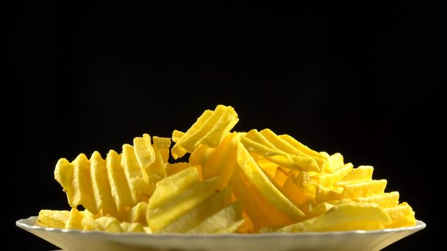 A large plate with tasty chips