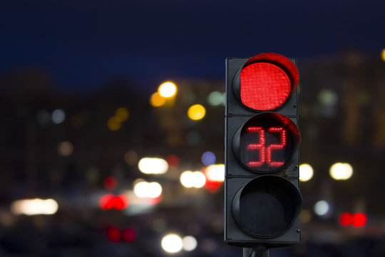 Traffic light countdown red signal