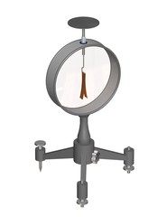 Electroscope. Used in physics education to demonstrate the principles of electrostatics. 3D illustration isolated on a white background.