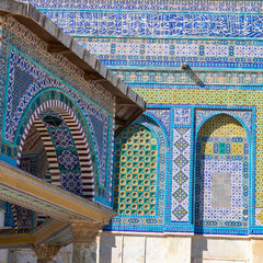 Detail of the facade of Dome of the Rock in Temple Mount, Jerusalem, Israel