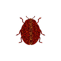 Beetle insect spiral pattern color silhouette animal