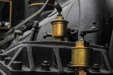 Prague, Czech Republic - September 23, 2017: Steam locomotive in national technical museum in Prague, Czech Republic. The transportation history exhibition.