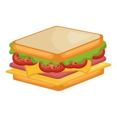 delicious sandwich fast food icon vector illustration design