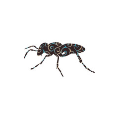 Ant insect spiral pattern color silhouette animal.