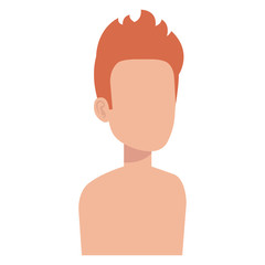 young man shirtless avatar character vector illustration design