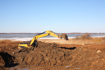 Construction - Excavator work in dirt