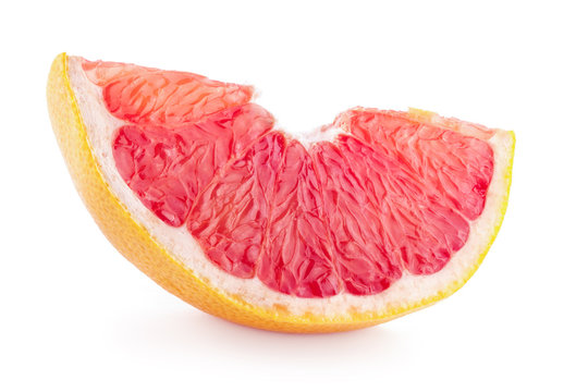 Slice of Grapefruit isolated on white background