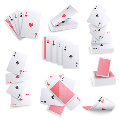 Playing Cards Realistic Sets 