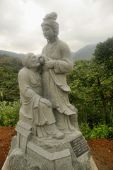 Obraz premium A woman feeds the old man with her own milk, Taiwan