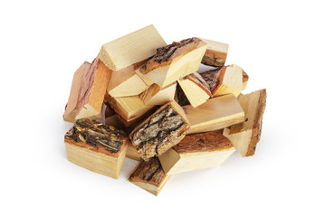 Pile of firewood isolated on a white background