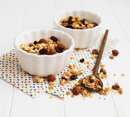 Homemade granola on a table