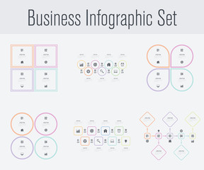 Set with infographics