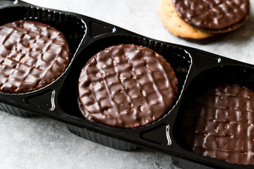 Chocolate Covered Round Jaffa Cookies in Plastic Box / Container