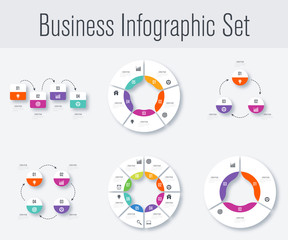Set with infographics