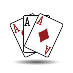 Three aces playing cards vector illustration