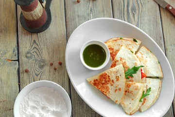 pita bread on a plate