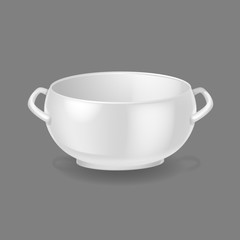 Realistic template, mock-up, porcelain ceramic ware. Bowl for soup.