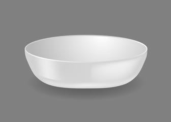 Realistic template, mock-up, ceramic ware. Bowl for lettuce, hot dishes.