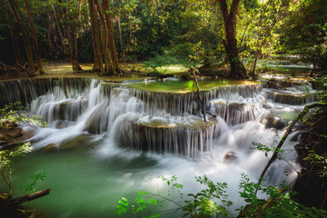 Fototapeta na wymiar Deep forest waterfall