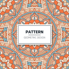 Ethnic floral seamless pattern with mandalas