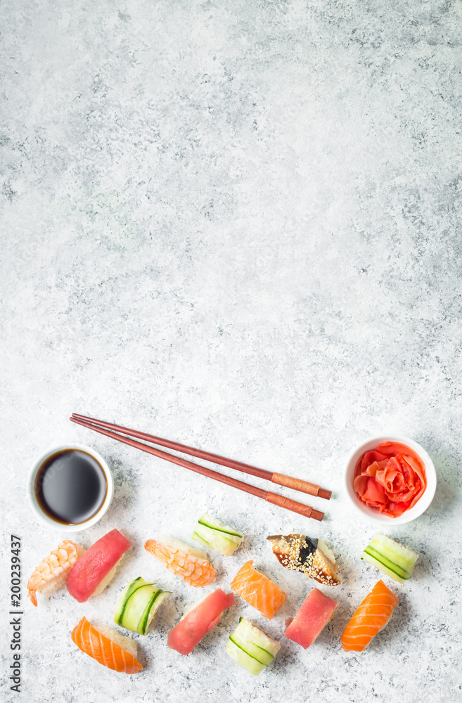 Wall mural sushi assorted set