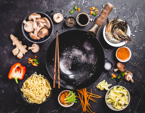 Asian food cooking concept
