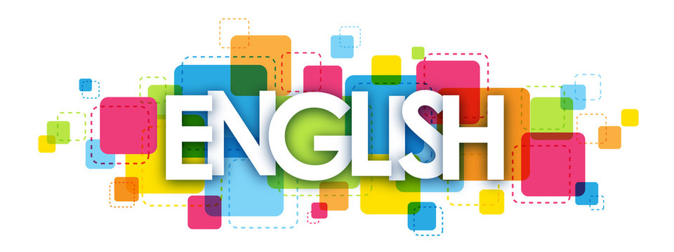 "ENGLISH" colourful vector letters icon
