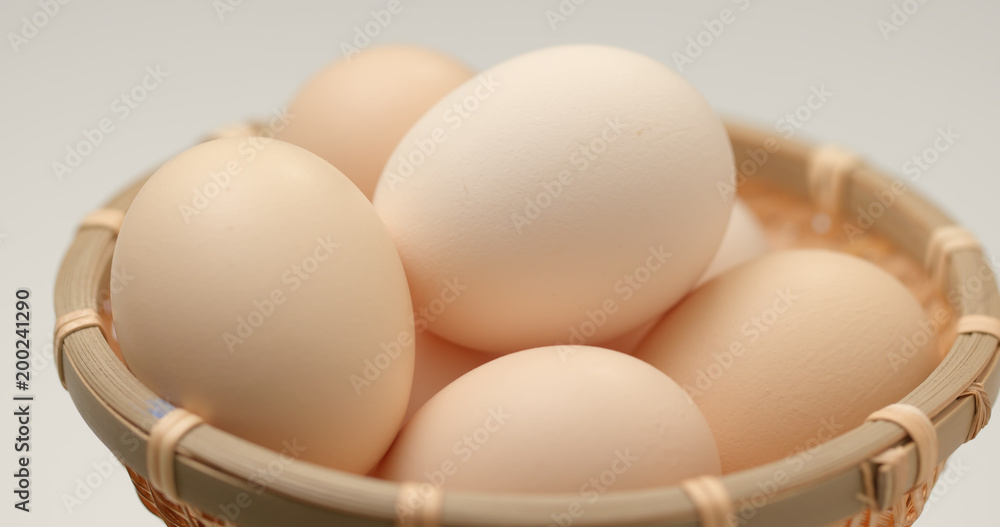 Wall mural Basket of chicken egg