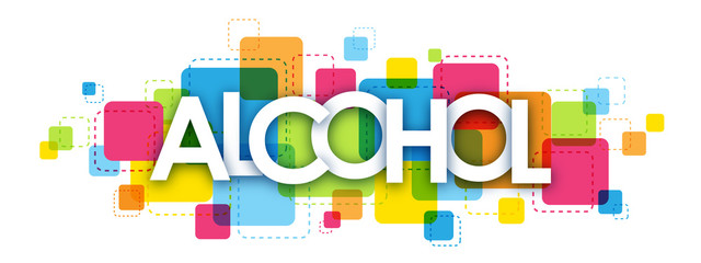 ALCOHOL colourful letters icon