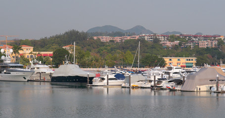Fototapeta na wymiar Cruise boat ship in Hong Kong