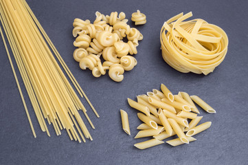group of different types of Italian pasta