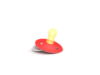 3D illustration of red pacifier