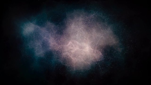 Animation of flying through glowing nebulae and stars. 3d rendering