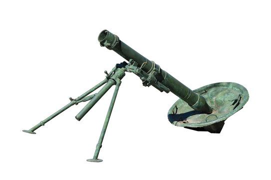 120-mm mortar regiment of the 1943 model. Isolated on white background