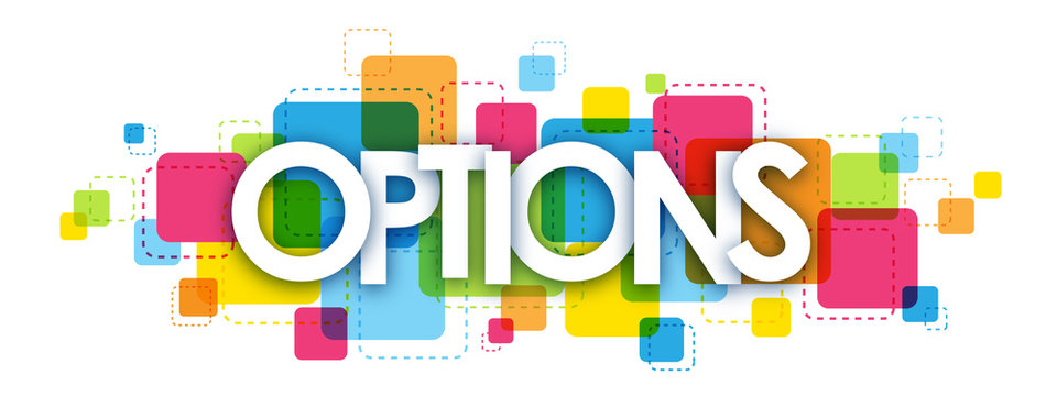 OPTIONS colourful letters icon