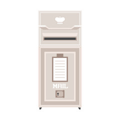 Retro letter box vector illustration. Vintage mailbox icon. Classic royal mail post icon.