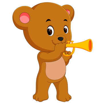 bear playing saxophone