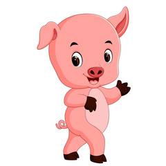 Obraz na płótnie Canvas funny pig cartoon