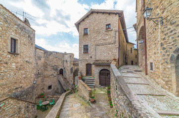 Obraz premium Vallo di Nera (Italy) - A very little and awesome medieval hill town in province of Perugia, Umbria region, elect one of the most beautiful village in Italy