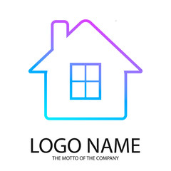 The house logo. Logo with the image of the house, gradient