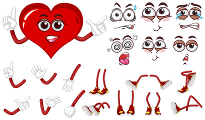 Heart with hands and faces