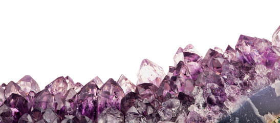 isolated amethyst long lilac crystal stripe