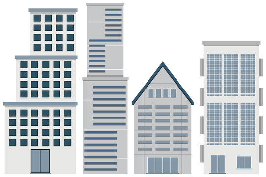 Four designs of buildings