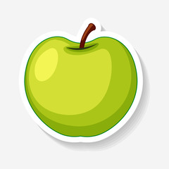 Sticker design for green apple
