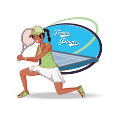 woman playing tennis character vector illustration design