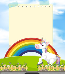 A Cute Unicorn and Rainbow Template