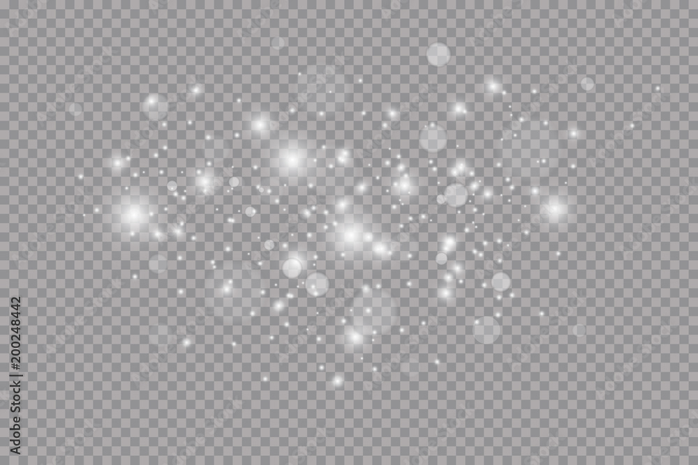 Poster set of golden glowing lights effects isolated on transparent background. sun flash with rays and spo