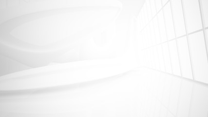 White smooth abstract architectural background. 3D illustration and rendering